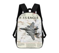 sinyumoney Mochila Escolar F15 Eagle Aircraft Impresa En 3D Con Bolsillos Grandes Para Niños, Mochilas Infantiles, Bolsas Para Libros, Mochila Escolar Para Niños 17inch