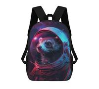 sinyumoney Mochila Escolar Ferret Astronaut Impresa En 3D Con Bolsillos Grandes Para Niños, Mochilas Infantiles, Bolsas Para Libros, Mochila Escolar Para Niños 17inch