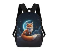 sinyumoney Mochila Escolar Fox Under The Moonlight Impresa En 3D Para Libros, Mochilas De Moda, Mochilas De Gran Capacidad, Mochilas De Viaje Para Niños