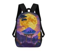 sinyumoney Mochila Escolar Full Moon Japanese Landscp Impresa En 3D Para Libros, Mochilas De Moda, Mochilas De Gran Capacidad, Mochilas De Viaje Para Niños