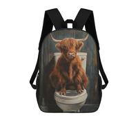 sinyumoney Mochila Escolar Funny Highland Cow Toilet Impresa En 3D Para Libros, Mochilas De Moda, Mochilas De Gran Capacidad, Mochilas De Viaje Para Niños