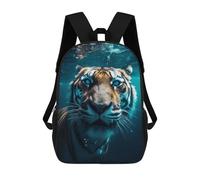 sinyumoney Mochila Escolar Funny Underwater Tiger Impresa En 3D Con Bolsillos Grandes Para Niños, Mochilas Infantiles, Bolsas Para Libros, Mochila Escolar Para Niños 17inch