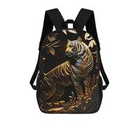 sinyumoney Mochila Escolar Gold Tiger Impresa En 3D Con Bolsillos Grandes Para Niños, Mochilas Infantiles, Bolsas Para Libros, Mochila Escolar Para Niños 17inch