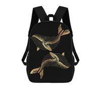 sinyumoney Mochila Escolar Gold Whale 21 Impresa En 3D Para Libros, Mochilas De Moda, Mochilas De Gran Capacidad, Mochilas De Viaje Para Niños