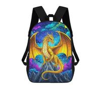 sinyumoney Mochila Escolar Golden Dragon on Mountain Peak Impresa En 3D Con Bolsillos Grandes Para Niños, Mochilas Infantiles, Bolsas Para Libros, Mochila Escolar Para Niños 17inch