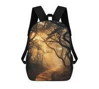 sinyumoney Mochila Escolar Golden Forest Pathway Impresa En 3D Con Bolsillos Grandes Para Niños, Mochilas Infantiles, Bolsas Para Libros, Mochila Escolar Para Niños 17inch