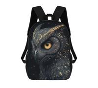 sinyumoney Mochila Escolar Golden Owl Portrait Impresa En 3D Con Bolsillos Grandes Para Niños, Mochilas Infantiles, Bolsas Para Libros, Mochila Escolar Para Niños 17inch