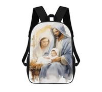 sinyumoney Mochila Escolar Holy Family Painting - Nativity Scene Impresa En 3D Con Bolsillos Grandes Para Niños, Mochilas Infantiles, Bolsas Para Libros, Mochila Escolar Para Niños 17inch