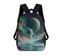 sinyumoney Mochila Escolar Impresa En 3D 17inch Alien Planet Landscape Mochila Infantil Mochila Escolar Linda Mochila De Moda Casual Para Niños Y Niñas
