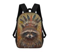 sinyumoney Mochila Escolar Impresa En 3D 17inch American Indian Raccoon Mochila Infantil Mochila Escolar Linda Mochila De Moda Casual Para Niños Y Niñas