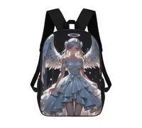 sinyumoney Mochila Escolar Impresa En 3D 17inch Angel in White Dress Mochila Infantil Mochila Escolar Linda Mochila De Moda Casual Para Niños Y Niñas