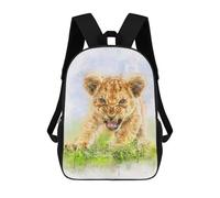 sinyumoney Mochila Escolar Impresa En 3D 17inch Angry Lion Baby Watercolor Mochila Infantil Mochila Escolar Linda Mochila De Moda Casual Para Niños Y Niñas