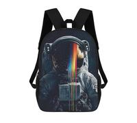 sinyumoney Mochila Escolar Impresa En 3D 17inch Astronaut Rainbow Helmet Mochila Infantil Mochila Escolar Linda Mochila De Moda Casual Para Niños Y Niñas