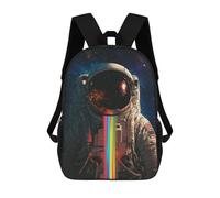 sinyumoney Mochila Escolar Impresa En 3D 17inch Astronaut Rainbow Space Mochila Infantil Mochila Escolar Linda Mochila De Moda Casual Para Niños Y Niñas