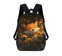 sinyumoney Mochila Escolar Impresa En 3D 17inch Autumn Fox Resting-1 Mochila Infantil Mochila Escolar Linda Mochila De Moda Casual Para Niños Y Niñas