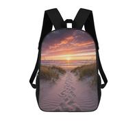 sinyumoney Mochila Escolar Impresa En 3D 17inch Beach Path at Sunset Mochila Infantil Mochila Escolar Linda Mochila De Moda Casual Para Niños Y Niñas