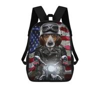 sinyumoney Mochila Escolar Impresa En 3D 17inch Beagle Dog on Motorcycle Mochila Infantil Mochila Escolar Linda Mochila De Moda Casual Para Niños Y Niñas