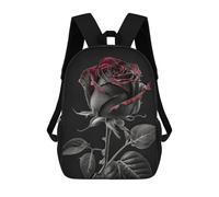 sinyumoney Mochila Escolar Impresa En 3D 17inch Black And White Rose Mochila Infantil Mochila Escolar Linda Mochila De Moda Casual Para Niños Y Niñas