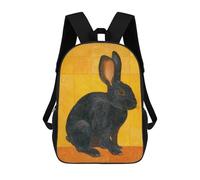 sinyumoney Mochila Escolar Impresa En 3D 17inch Black Rabbit Wall Art Print Mochila Infantil Mochila Escolar Linda Mochila De Moda Casual Para Niños Y Niñas