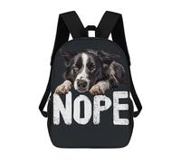 sinyumoney Mochila Escolar Impresa En 3D 17inch Border Collie Nope Mochila Infantil Mochila Escolar Linda Mochila De Moda Casual Para Niños Y Niñas