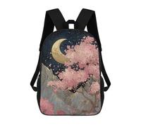 sinyumoney Mochila Escolar Impresa En 3D 17inch Cherry Blossom Moon Night-1 Mochila Infantil Mochila Escolar Linda Mochila De Moda Casual Para Niños Y Niñas