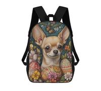 sinyumoney Mochila Escolar Impresa En 3D 17inch Chihuahua Easter Egg Art Print Mochila Infantil Mochila Escolar Linda Mochila De Moda Casual Para Niños Y Niñas