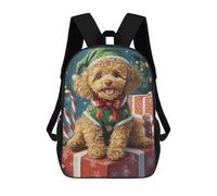 sinyumoney Mochila Escolar Impresa En 3D 17inch Christmas Poodle with Gifts-1 Mochila Infantil Mochila Escolar Linda Mochila De Moda Casual Para Niños Y Niñas