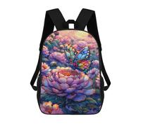 sinyumoney Mochila Escolar Impresa En 3D 17inch Colorful Butterfly Garden-8 Mochila Infantil Mochila Escolar Linda Mochila De Moda Casual Para Niños Y Niñas