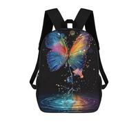 sinyumoney Mochila Escolar Impresa En 3D 17inch Colorful Butterfly Reflection Mochila Infantil Mochila Escolar Linda Mochila De Moda Casual Para Niños Y Niñas