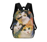 sinyumoney Mochila Escolar Impresa En 3D 17inch Colorful Cats Painting-2 Mochila Infantil Mochila Escolar Linda Mochila De Moda Casual Para Niños Y Niñas