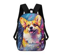 sinyumoney Mochila Escolar Impresa En 3D 17inch Colorful Corgi Painting-3 Mochila Infantil Mochila Escolar Linda Mochila De Moda Casual Para Niños Y Niñas