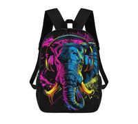 sinyumoney Mochila Escolar Impresa En 3D 17inch Colorful Elephant Headphones Art Print Mochila Infantil Mochila Escolar Linda Mochila De Moda Casual Para Niños Y Niñas