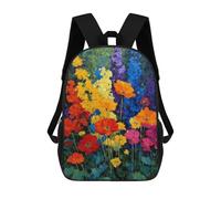 sinyumoney Mochila Escolar Impresa En 3D 17inch Colorful Flower Garden Painting Mochila Infantil Mochila Escolar Linda Mochila De Moda Casual Para Niños Y Niñas