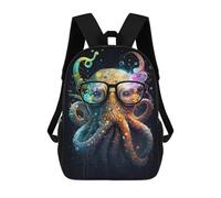 sinyumoney Mochila Escolar Impresa En 3D 17inch Colorful Octopus Art Print-16 Mochila Infantil Mochila Escolar Linda Mochila De Moda Casual Para Niños Y Niñas