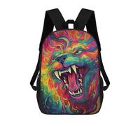 sinyumoney Mochila Escolar Impresa En 3D 17inch Colorful Roaring Lion Art Print Mochila Infantil Mochila Escolar Linda Mochila De Moda Casual Para Niños Y Niñas