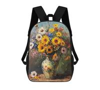 sinyumoney Mochila Escolar Impresa En 3D 17inch Colorful Sunflower Bouquet Vase Mochila Infantil Mochila Escolar Linda Mochila De Moda Casual Para Niños Y Niñas