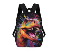 sinyumoney Mochila Escolar Impresa En 3D 17inch Colorful T-Rex Art Print Mochila Infantil Mochila Escolar Linda Mochila De Moda Casual Para Niños Y Niñas