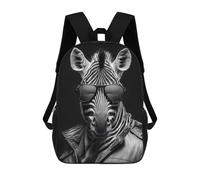 sinyumoney Mochila Escolar Impresa En 3D 17inch Cool Zebra Modern Black Mochila Infantil Mochila Escolar Linda Mochila De Moda Casual Para Niños Y Niñas