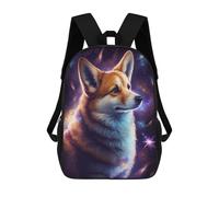 sinyumoney Mochila Escolar Impresa En 3D 17inch Cosmic Corgi Portrait-24 Mochila Infantil Mochila Escolar Linda Mochila De Moda Casual Para Niños Y Niñas