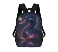 sinyumoney Mochila Escolar Impresa En 3D 17inch Cosmic Duck by The Lake Mochila Infantil Mochila Escolar Linda Mochila De Moda Casual Para Niños Y Niñas