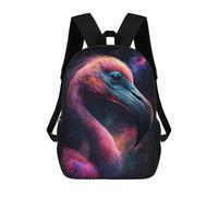 sinyumoney Mochila Escolar Impresa En 3D 17inch Cosmic Flamingo Art Print-3 Mochila Infantil Mochila Escolar Linda Mochila De Moda Casual Para Niños Y Niñas