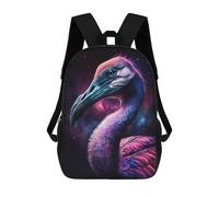 sinyumoney Mochila Escolar Impresa En 3D 17inch Cosmic Flamingo Art Print-7 Mochila Infantil Mochila Escolar Linda Mochila De Moda Casual Para Niños Y Niñas