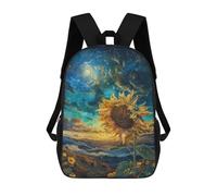 sinyumoney Mochila Escolar Impresa En 3D 17inch Cosmic Sunflower Landscape-1 Mochila Infantil Mochila Escolar Linda Mochila De Moda Casual Para Niños Y Niñas