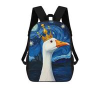 sinyumoney Mochila Escolar Impresa En 3D 17inch Cute Duck Kingdom Mochila Infantil Mochila Escolar Linda Mochila De Moda Casual Para Niños Y Niñas