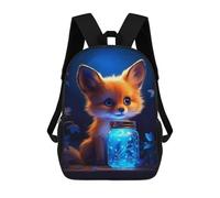 sinyumoney Mochila Escolar Impresa En 3D 17inch Cute Fox Luminous Glow Mochila Infantil Mochila Escolar Linda Mochila De Moda Casual Para Niños Y Niñas