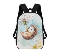 sinyumoney Mochila Escolar Impresa En 3D 17inch Cute Hedgehog with Dandelion Mochila Infantil Mochila Escolar Linda Mochila De Moda Casual Para Niños Y Niñas
