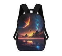 sinyumoney Mochila Escolar Impresa En 3D 17inch Dawn of Space Landscape Mochila Infantil Mochila Escolar Linda Mochila De Moda Casual Para Niños Y Niñas