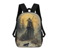 sinyumoney Mochila Escolar Impresa En 3D 17inch Death in The Moonlit Forest Mochila Infantil Mochila Escolar Linda Mochila De Moda Casual Para Niños Y Niñas