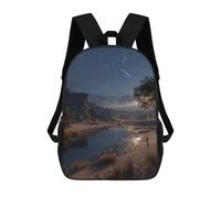 sinyumoney Mochila Escolar Impresa En 3D 17inch Desert Oasis Under Starry Sky-1 Mochila Infantil Mochila Escolar Linda Mochila De Moda Casual Para Niños Y Niñas