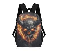 sinyumoney Mochila Escolar Impresa En 3D 17inch Devil's Fiery Skull Artwork Mochila Infantil Mochila Escolar Linda Mochila De Moda Casual Para Niños Y Niñas